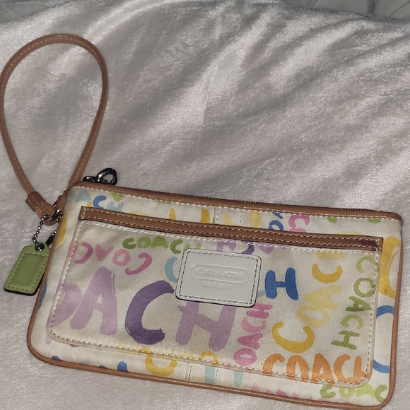 Coach Multi Graffiti Wristlet - Picture 2 of 9